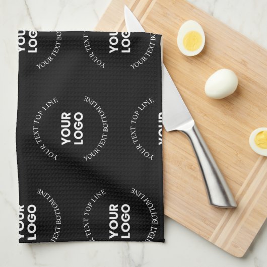 Linge De Cuisine Facile à remplacer Logo et Motif de texte modifiab (Quart Plié)