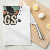 Linge De Cuisine Facilement distrait par les chiens Design silhouet (Quart Plié)