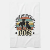 Linge De Cuisine Facilement distrait par les chiens Design silhouet (Vertical)