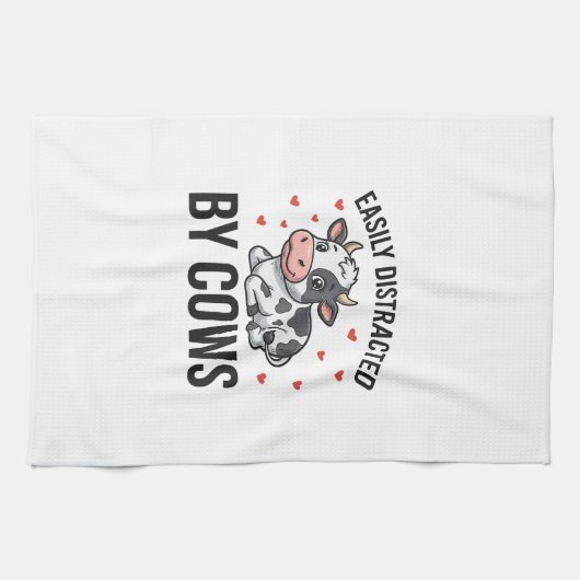 Linge De Cuisine Facilement distrait par les vaches Graphique de va (Horizontal)