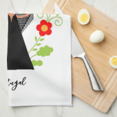 Linge De Cuisine Fado chanteuse avec caravelle portugaise (Quart Plié)