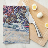 Linge De Cuisine Faire du surf des neiges (Quart Plié)