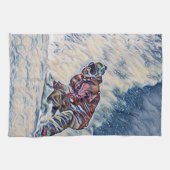 Linge De Cuisine Faire du surf des neiges (Horizontal)