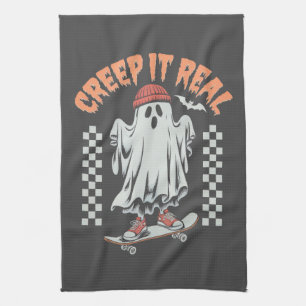 Linge De Cuisine Faire monter la Crème Rétro Halloween Skate Fantôm