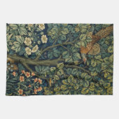 Linge De Cuisine Faisan d'arbre boisé William Morris (Horizontal)