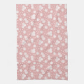Linge De Cuisine Faisceaux et points - rose et blanc (Vertical)