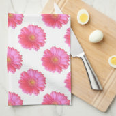 Linge De Cuisine Faisée de gerbera rose (Quart Plié)