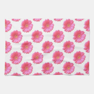 Linge De Cuisine Faisée de gerbera rose