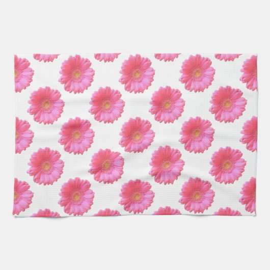 Linge De Cuisine Faisée de gerbera rose (Horizontal)