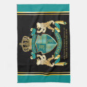 Linge De Cuisine Faites votre propre armoiries Turquoise Emblème d' (Vertical)