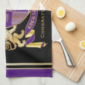 Linge De Cuisine Faites votre propre blason Monogramme de couronne (Quart Plié)