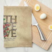 Linge De Cuisine Faith Hope Love Christian Bible Verse (Quart Plié)