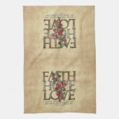 Linge De Cuisine Faith Hope Love Christian Bible Verse (Vertical)