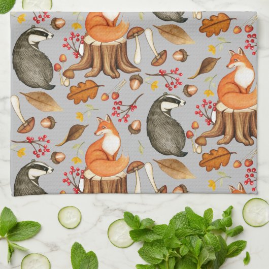 Linge De Cuisine Fall Leaves Badger & Fox (Plié)