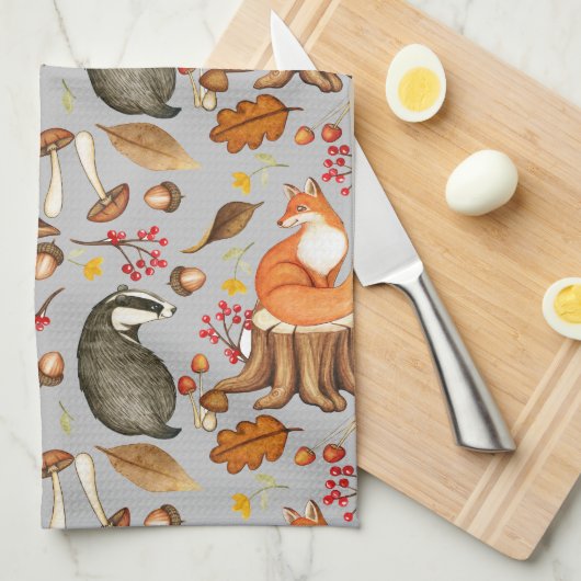 Linge De Cuisine Fall Leaves Badger & Fox (Quart Plié)