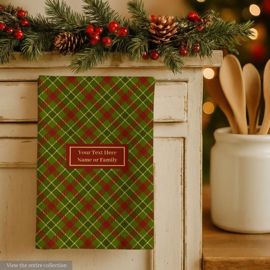Linge De Cuisine Fall Tartan Hand Towel Personalized Checkered