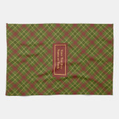 Linge De Cuisine Fall Tartan Hand Towel Personalized Checkered (Horizontal)