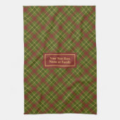 Linge De Cuisine Fall Tartan Hand Towel Personalized Checkered (Vertical)