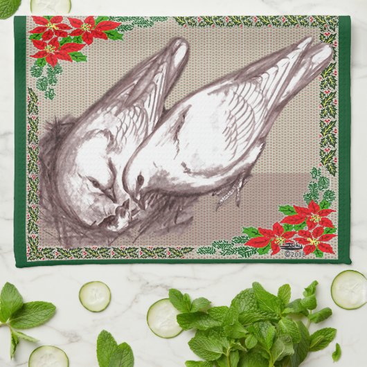 Linge De Cuisine Famille de Noël (Plié)