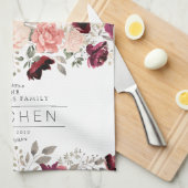 Linge De Cuisine Famille Florale Bourgogne (Quart Plié)