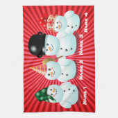 Linge De Cuisine Famille mignonne de bande dessinée personnalisable (Vertical)