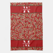 Linge De Cuisine Famille Monogram Christmas Holly (Vertical)