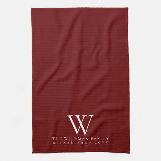 Linge De Cuisine Famille Monogramme Cuisine rouge (Vertical)