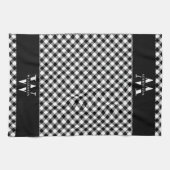 Linge De Cuisine Famille Monogramme noir et blanc Vichy Plaid Moder (Horizontal)