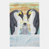 Linge De Cuisine Famille Penguin avec bébé pingouin (Vertical)