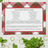 Linge De Cuisine Famille Recette Keepsaké Rouge Vert Plaid Vacances (Plié)