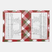 Linge De Cuisine Famille Recette Keepsaké Rouge Vert Plaid Vacances (Horizontal)