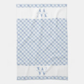 Linge De Cuisine Famille Russe moderne Monogramme Bleu En vichy Pla (Vertical)