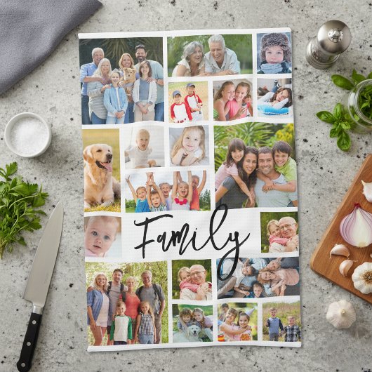 Linge De Cuisine Family 19 Photo Collage Modern Script