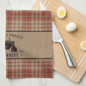 Linge De Cuisine Family Farmhouse Rustic Tractor Red Plaid (Quart Plié)