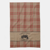 Linge De Cuisine Family Farmhouse Rustic Tractor Red Plaid (Vertical)