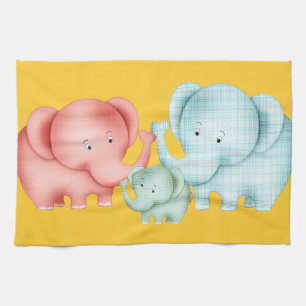 Linge De Cuisine Family Of Elephant Papa et bébé