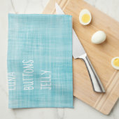 Linge De Cuisine Family Pet Names Décor intemporel Blue Fun (Quart Plié)