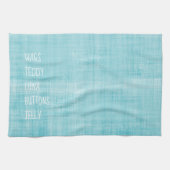 Linge De Cuisine Family Pet Names Décor intemporel Blue Fun (Horizontal)