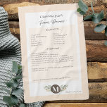 Linge De Cuisine Family Recipe Keepsake Heirloom<br><div class="desc">Keepsake family recipe tea towel. Share uncle Jim's chili recipe or great aunt Aggie's all time favorite thanksgiving casserole dish. Elegant and simple template design can easily be adjusted to share your family recipes as mother's day, birthday, or Christmas gifts. Custom family name with initials. Colors can be changed. Great...</div>