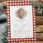 Linge De Cuisine Family Recipe Keepsake Photo Gingham<br><div class="desc">Keepsake family recipe tea towel. Share uncle Jim's chili recipe or great aunt Aggie's all time favorite thanksgiving casserole dish. Elegant and simple template design can easily be adjusted to share your family recipes as mother's day, birthday, or Christmas gifts. Custom family name with initials. Colors can be changed. Great...</div>