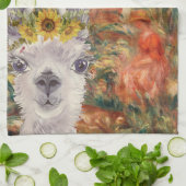 Linge De Cuisine Fancy Llama et la ferme de Renoir    (Plié)