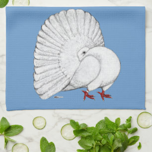 Linge De Cuisine Fantail Pigeon White