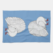 Linge De Cuisine Fantail Pigeon White (Horizontal)