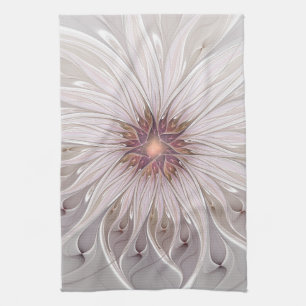 Linge De Cuisine Fantaisie florale, fleur pastel moderne abstraite