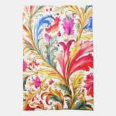 Linge De Cuisine Fantastique design florentin Feuilles (Vertical)