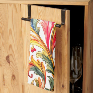 Linge De Cuisine Fantastique design florentin Feuilles