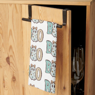 Linge De Cuisine Fantôme Boo Vert Orange Mignon Blanc Halloween