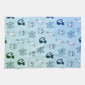 Linge De Cuisine Fantôme, toiles d'araignées et chats noirs bleu (Horizontal)