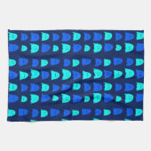 Linge De Cuisine Fantômes d'Halloween bleu vif (Horizontal)