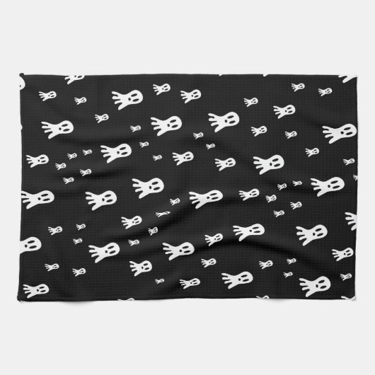 Linge De Cuisine Fantômes d'Halloween foncé (Horizontal)